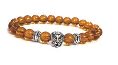 Lion Head Protection Charm Yellow Crystal Bracelet For Men And Women