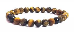 Natural Tiger Eye's Diamond Cut Crystals Bracelet For Men And Women ( Code TGRCUTBR )