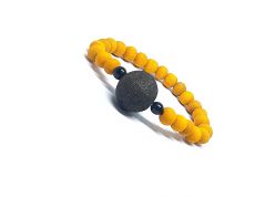 Natural Auspicious Turmeric Haldi Beads And Nazarbatu Najarbatoo Bead Bracelet - Code ( HALDINZRBR )