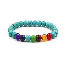 Turquoise Chakra Crystals Power Stretch Bracelet for Reiki Healing - ( Code - TURQCHAKRABR1 )