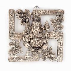 Gift Or Buy Vivan Creation Antique White Metal Swastik Ganesha Hanging 313