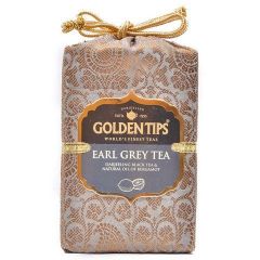 Golden Tips Earl Grey Darjeeling Black Tea - Brocade Bag, 100g - Food & Beverages