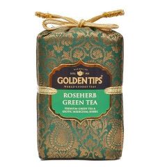 Golden Tips Roseherb Green Tea - Brocade Bag, 250g - Food & Beverages