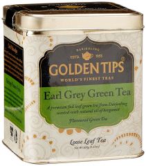 Golden Tips Earl Grey Green Tea - Tin Can, 100g - Food & Beverages