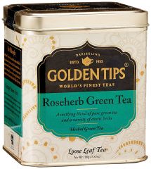 Golden Tips Rose Herb Green Tea - Tin Can, 100g - Food & Beverages