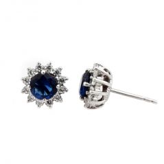 Blue Stone Earring With CZ & 925 Sterling Silver Earring Jewelry For Girls & Women