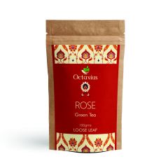 Octavius Rose Loose Leaf Green Tea-stress Relieving & Relaxing| Wellness Rose Tea | Flower | Decaffeinated-100 Gms - Tea