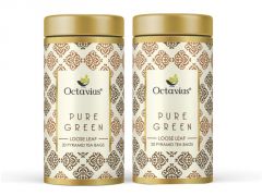 Octavius Pure Green Tea, Whole Leaf, Pyramid Tea Bags(pack Of 2) - Food & Beverages