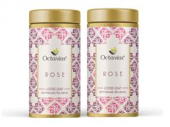Octavius Rose Green Tea, Whole Leaf, Pyramid Tea Bags(pack Of 2) - Food & Beverages