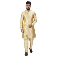 Angrakha Cotton Silk Regular Fit Self Design Kurta Pajama Set ( Code - Bckuset009)