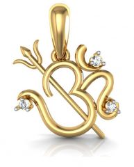 Gift Or Buy Avsar Real Gold And Diamond Om Shape Pendant  Avp017