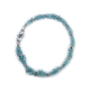 Women's Clothing - Blue Apatite Chip Adjustable Crystal Bracelet For Men And Women