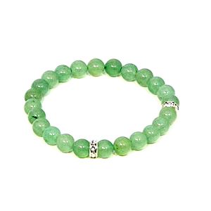 Women's Clothing - Green Aventurine Lucky Charm Crystal 8 Mm Stretch Bracelet for Reiki Healing - ( Code - GRNBR )