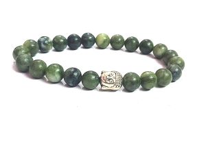 Jewellery - Natural Green Jade Super Quality Buddha Powered Bracelet For Men & Women ( Code GRNJDSUPERBDBR )