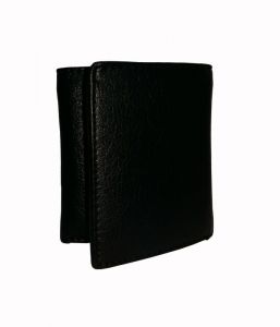 Tri-fold Black Textured Mens Premium Pu Leather Wallet By Getsetstyle Gssrepu-blk-t7072