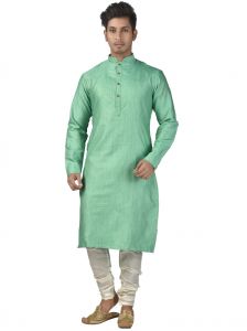 Men's Wear - Limited Edition Cotton Silk Regular Fit Self Design Kurta Pajama ( Code - Akakkuset107)