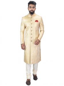 Men's Wear - Anil Kumar Ajit Kumar Self Design Sherwani( Code - Shrset03)