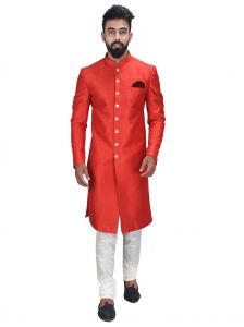 Ethnic Wear For Men ,Anarkali Suits ,Chaniya And Ghagra Cholis ,Sarees  - Anil Kumar Ajit Kumar Self Design Sherwani( Code - Shrset04)