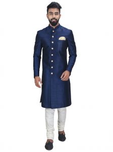 Ethnic Wear (Men's) - Anil Kumar Ajit Kumar Self Design Sherwani( Code - Shrset06)