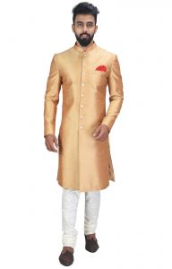 Men's Wear - Anil Kumar Ajit Kumar Self Design Sherwani( Code - Shrset07)