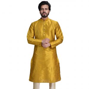 Ethnic Wear (Men's) - Limited Edition Cotton Silk Regular Fit Self Design Kurta Pajama ( Code - Akakkuset018)
