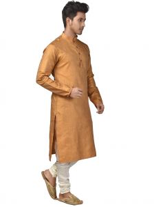 Kurta Sets (Men's) - Limited Edition Cotton Silk Regular Fit Self Design Kurta Pajama ( Code - Akakkuset108)