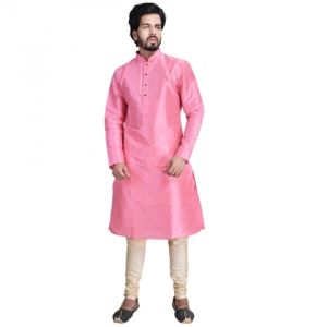 Ethnic Wear (Men's) - Limited Edition Cotton Silk Regular Fit Self Design Kurta Pajama ( Code - Akakkuset010)