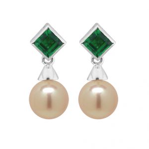 Pure Gold Emerald Earrings Online 18kt Gold Flawless Emerald Earrings