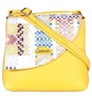 Esbeda Yellow Color Graphic Print Pu Synthetic Women's Slingbag