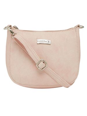Buy Esbeda Pink Color Solid Pu Synthetic Material Slingbag For Women online