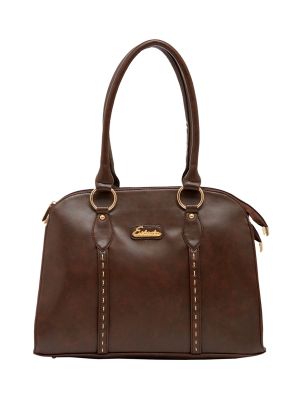 Buy Esbeda Dark-brown Color Solid Pu Synthetic Material Handbag For Women-1861 online