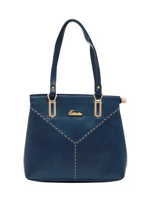 Buy Esbeda Dark-Blue Color Solid Pu Synthetic Material Handbag For Women online