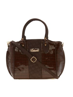 Buy Esbeda Brown Solid Pu Synthetic Material Handbag For Women-1937 (code - 1937) online