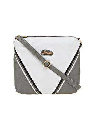 Buy Esbeda Grey Solid Pu Synthetic Material Slingbag For Women online