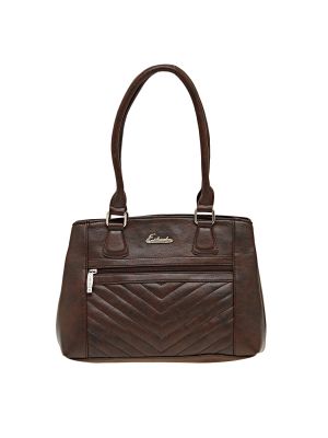 Buy Esbeda Brown Solid Pu Synthetic Material Handbag For Women online