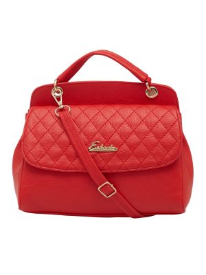 Buy Esbeda Red Checked Pu Synthetic Material Handbag For Women online