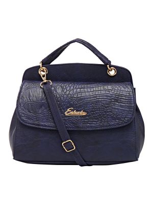 Buy Esbeda Blue Solid Pu Synthetic Material Handbag For Women online