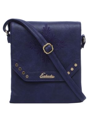 Buy ESBEDA D-Blue Solid Pu Synthetic Material Slingbag For Women online