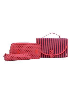 Buy ESBEDA Red Printed Pu Synthetic Material Travelling Kit For Women online