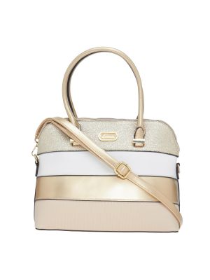 Buy Esbeda Gold Stripe Pu Synthetic Material Handbag For Women-( Code-2299) online