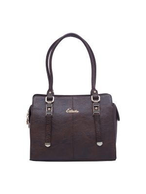 Buy ESBEDA Dark Brown Color Solid Pu Synthetic Fabric Handbag For Women online