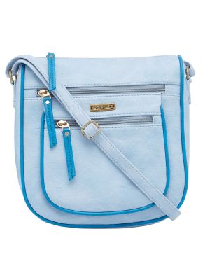 Buy ESBEDA L-Blue-S-Blue Color Solid Pu Synthetic Material Slingbag For Womens online