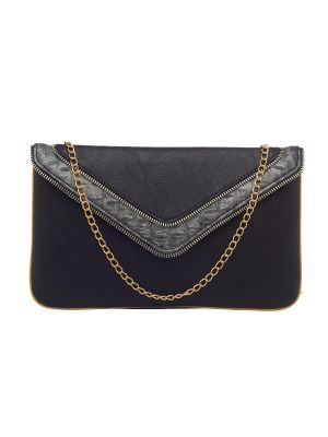 Buy Esbeda Black Color Solid Pu Synthetic Fabric Clutch For Women(code-2438) online