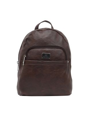 Buy Esbeda Brown Solid Pu Synthetic Fabric Bagpack For Womens online