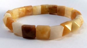 Yellow Agate Pyramid Shaped Bracelet (Crystal Healing) Gemini Zodiac Bracelet