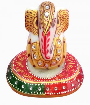 Buy Golden Marble Ganesh Chowki from Rajasthan online