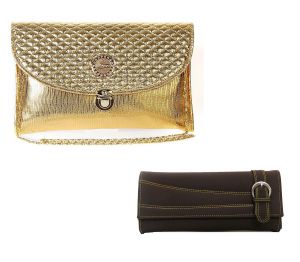 Buy Estoss Buy 1 Get 1 - Golden Sling Bag And Brown Wallet For Gift online