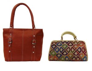 Buy Estoss Brown Handbag And Yellow Clutch Combo Of 2 online