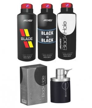 Archies Deo Blade & Black Is Bkack & Black Hole + Perfume Black Hole-(Code-VJ688)
