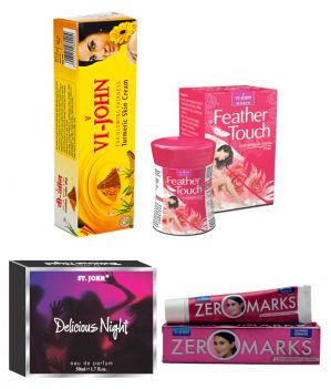 St.John-Vijohn Women Care Kit (Hair Remover Honey/Saffron & Turmeric Cream Fairness Cream & Body Butter & Perfume Delious Night)-(Code-VJ477)
